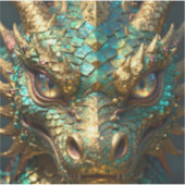 ターコイズとゴールドのドラゴン シール (正面)