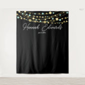 ターコイズとゴールドのマイルストーン誕生日パーティーバナー タペストリー (正面)