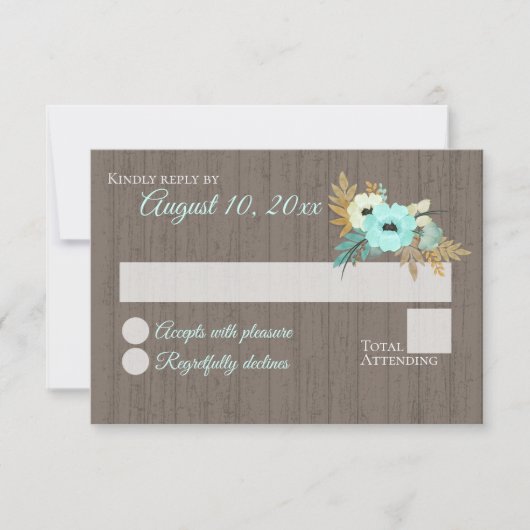 ターコイズとゴールドのルースチックバーン フローラル レスポンス (正面)