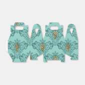 ターコイズとゴールドのワインパターン フェイバーボックス (折り畳みなし)