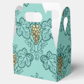 ターコイズとゴールドのワインパターン フェイバーボックス (オープン)