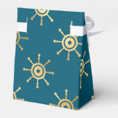 ターコイズとゴールドのヴィンテージ航海スタイル フェイバーボックス (裏面サイド)