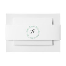 ターコイズとゴールドの招待状用ラッピングバンド