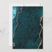 ターコイズとゴールドの瑪瑙の結婚式の更新 招待状 (裏面)