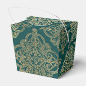 ターコイズとゴールドの鉄工装飾パターン フェイバーボックス (裏面サイド)