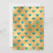 ターコイズとゴールドの60周年結婚記念日 招待状 (裏面)