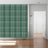 ターコイズとゴールドの アートデコ幾何学タイル タイル