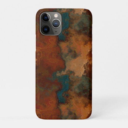ターコイズとサビ色の大理石の抽象画 Case-Mate iPhoneケース (裏)