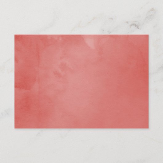 ターコイズとサンゴの水彩結婚披露宴 エンクロージャーカード (裏面)