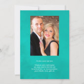 ターコイズとサンゴビーチ結婚式写真 招待状 (裏面)