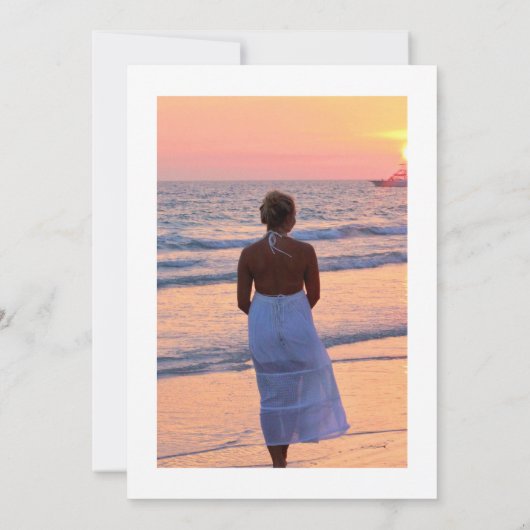 ターコイズとサンゴフローラお祝いの生活 招待状 (裏面)