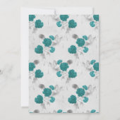 ターコイズとシルバーの花のペアシャワー 招待状 (裏面)