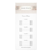 ターコイズとシルバーシークインの価格表メニュー ラックカード (正面)