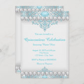 ターコイズとシルバーダイヤモンドキンセアニェラ 招待状 (正面/裏面)