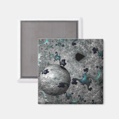 ターコイズとスフィア磁石付きシルバーのマンデルブロー マグネット (正面/裏面)