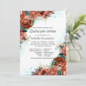 ターコイズとスペインのサンゴフローラシャワーbyメール 招待状 (スタンド正面)