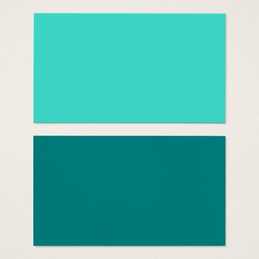 ターコイズとティール(緑がかった色)空白の名刺 (正面&裏面)