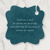 ターコイズとテラコッタの花のウェディングサンクス フェイバータグ (裏面)