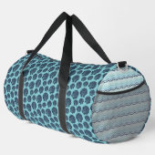 ターコイズとネイビーブルーシーシェル&ウェーブ ダッフルバッグ (右コーナー)