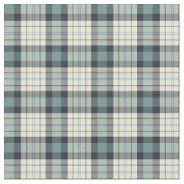 ターコイズとネイビーブルー素朴プレイド ファブリック