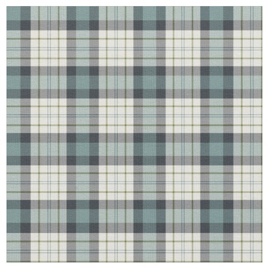 ターコイズとネイビーブルー素朴プレイド ファブリック (クローズアップ)