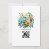 ターコイズとパティーナ結婚フローラ 招待状 (裏面)