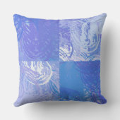 ターコイズとパープルの抽象的な散らばり クッション (裏面)