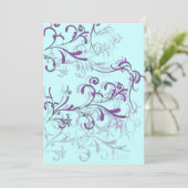ターコイズとパープルの渦巻き招待状 招待状 (スタンド正面)