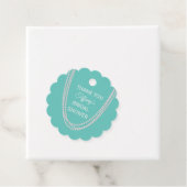 ターコイズとパールブライダルシャワーサンキューホワイト フェイバータグ (インサイチュ)