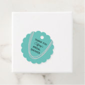 ターコイズとパールブライダルシャワーサンキューユー フェイバータグ (インサイチュ)