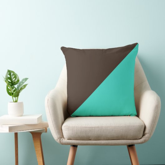 ターコイズとビストラ無地のーの背景色 クッション (椅子)