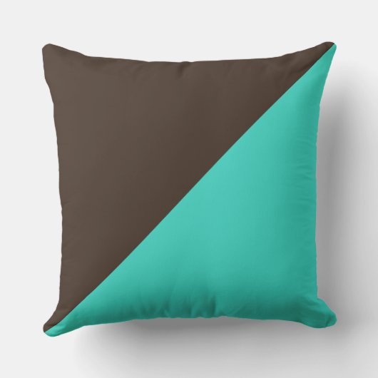 ターコイズとビストラ無地のーの背景色 クッション (裏面)