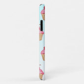 ターコイズとピンクのイチゴのカップケーキ Case-Mate iPhoneケース (裏面/右)