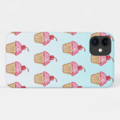 ターコイズとピンクのイチゴのカップケーキ Case-Mate iPhoneケース (裏面(横))