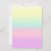 ターコイズとピンクのユニコーンの誕生日招待状 招待状 (裏面)