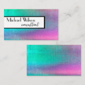 ターコイズとピンクの水はっきりした色 名刺 (正面/裏面)