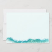 ターコイズとピンクの目的地のウェディングシャワー サンキューカード (裏面)