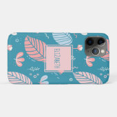 ターコイズとピンク離れのとドードルパーソナライズされた Case-Mate iPhoneケース (裏面(横))