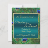 ターコイズとピーコックの婚約発表 案内状 (裏面)