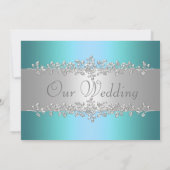 ターコイズとピーコックの結婚式招待状 招待状 (裏面)