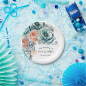 ターコイズとピーチダイアモンド結婚ズ ペーパープレート (パーティー)