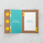 ターコイズとブラウン60歳の誕生日 カード (内部)