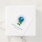 ターコイズとブラックのゴシックローズのダマスク フェイバータグ (インサイチュ)