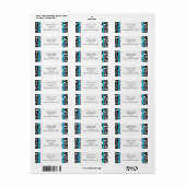 ターコイズとブラックダマスクスワーズ住所 シール (フルシート)