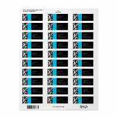 ターコイズとブラックダマスクスワーズ住所 シール (フルシート)