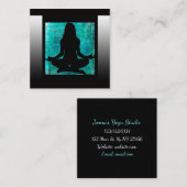 ターコイズとブラック仲介ヨガビジネスカード スクエア名刺 (正面/裏面)