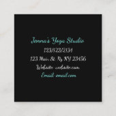 ターコイズとブラック仲介ヨガビジネスカード スクエア名刺 (裏面)