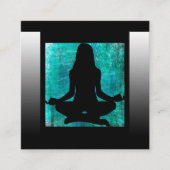 ターコイズとブラック仲介ヨガビジネスカード スクエア名刺 (正面)