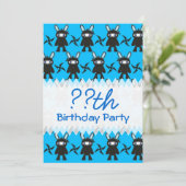 ターコイズとブラック忍者のバニーパターン 招待状 (スタンド正面)