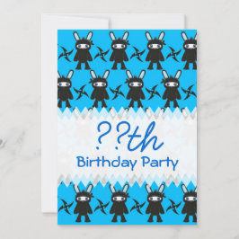 ターコイズとブラック忍者のバニーパターン 招待状